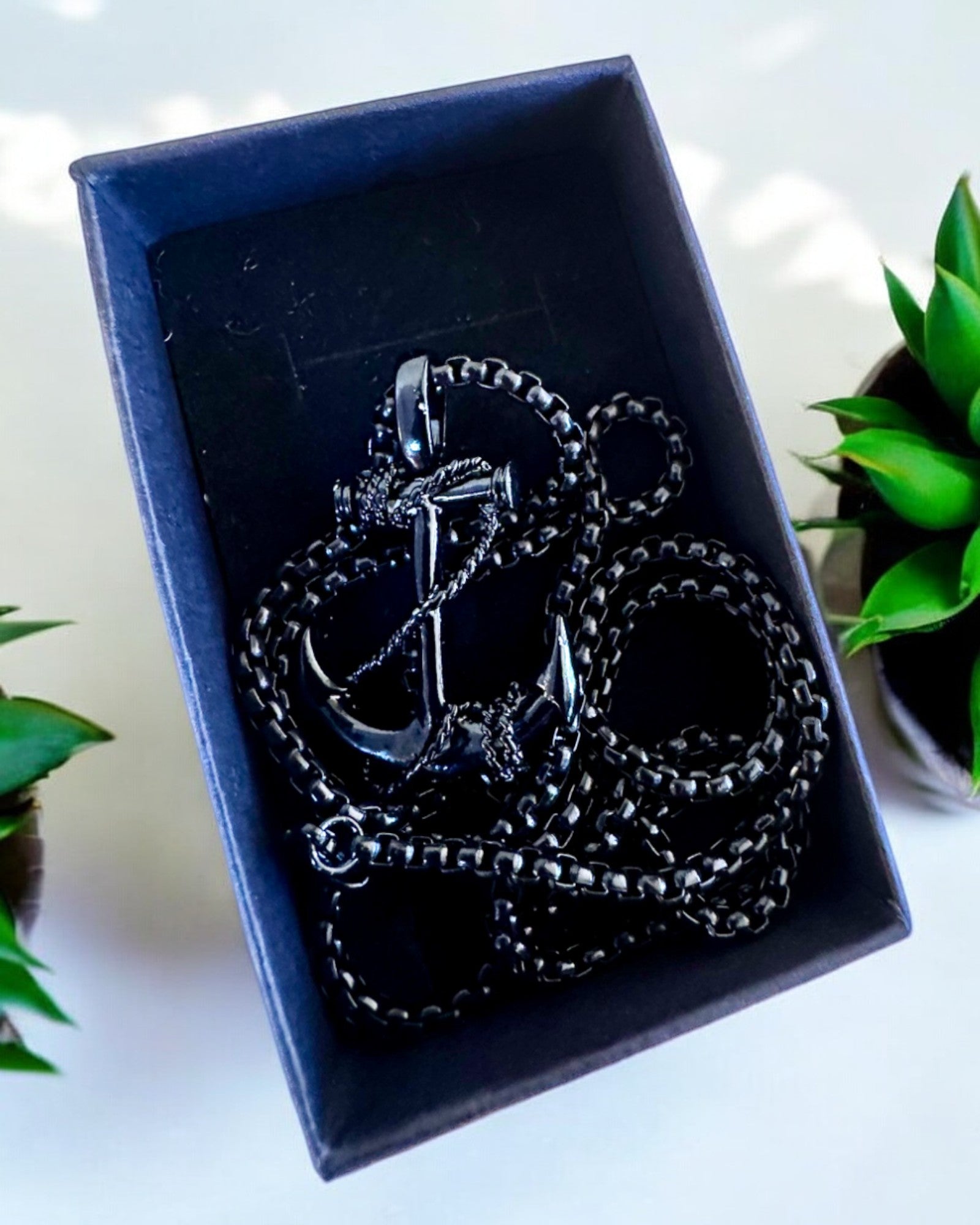 "Anker van Bepaling - Zee Amulet", ketting, mogelijkheid tot personalisatie met gravure als cadeau, 3 varianten om uit te kiezen