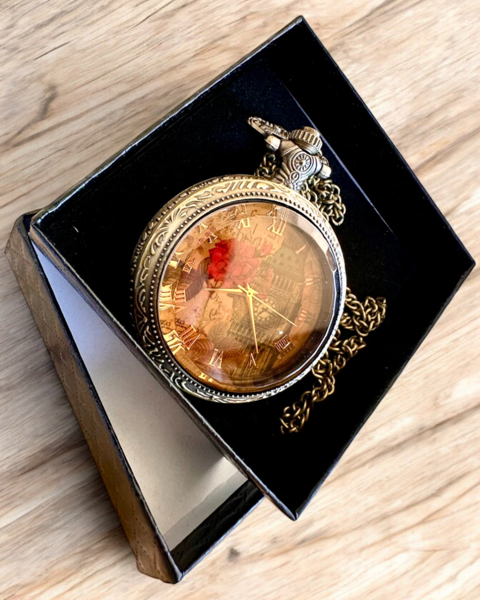 Zakhorloge "Vintage Charm" personalisatie met gravure als cadeau