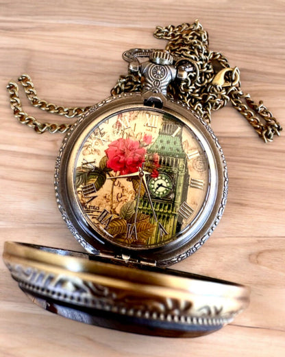 Zakhorloge "Vintage Charm" personalisatie met gravure als cadeau