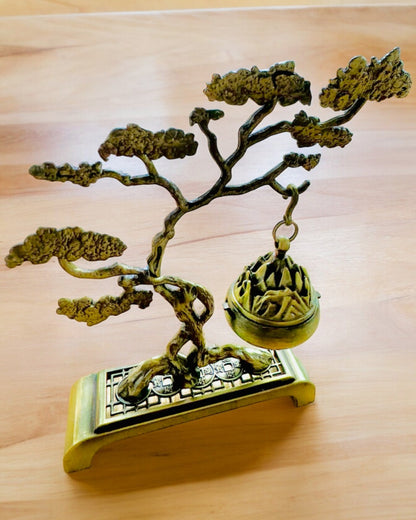 Elegante Metalen Houder Voor Bonsai Wierook - mogelijkheid tot personalisatie met gravure als cadeau