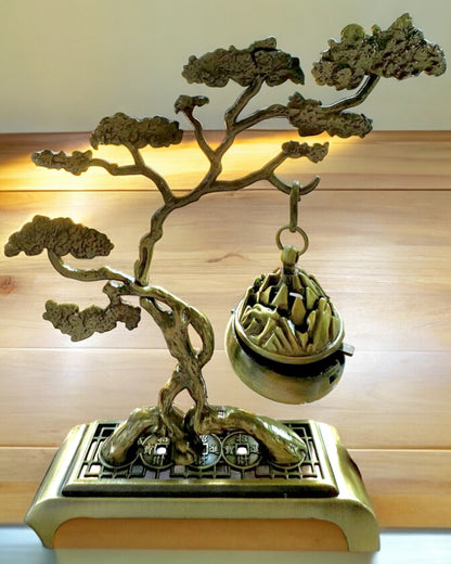 Elegante Metalen Houder Voor Bonsai Wierook - mogelijkheid tot personalisatie met gravure als cadeau