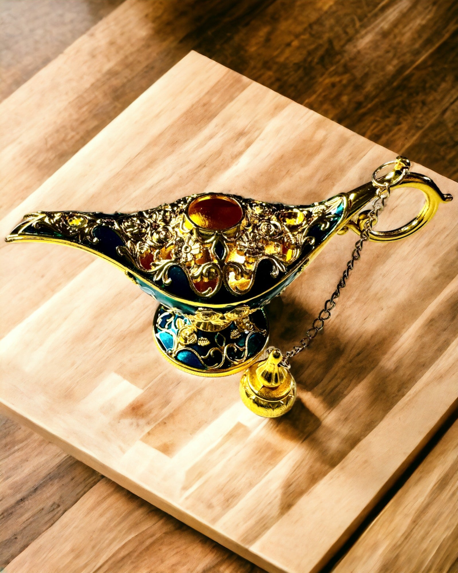 Kleine Handgemaakte Aladdin Lamp - Metalen Artistiek Handwerk voor Huisdecoratie, gegraveerd