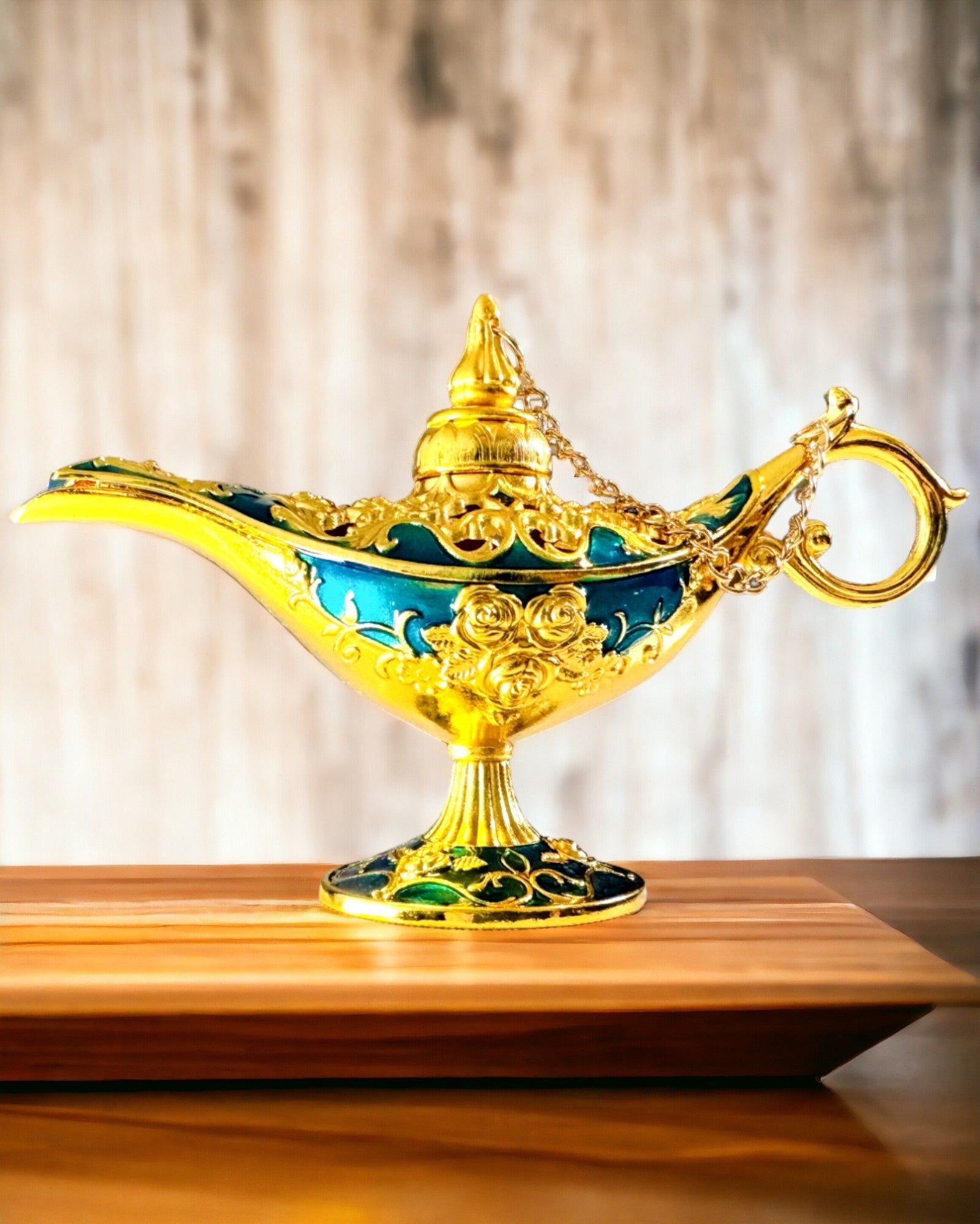 Kleine Handgemaakte Aladdin Lamp - Metalen Artistiek Handwerk voor Huisdecoratie, gegraveerd