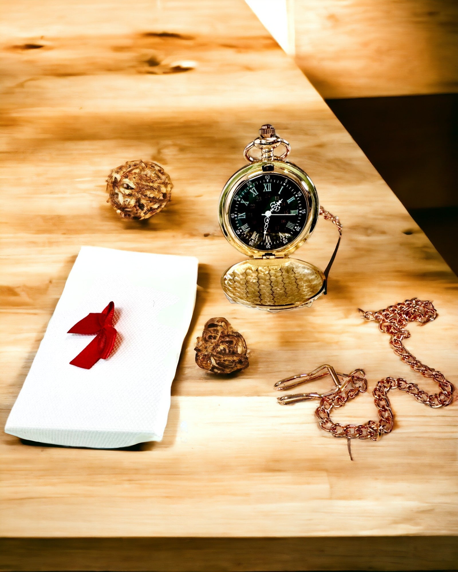 Zakhorloge in Klassieke Stijl – Roze Goud, Vintage Elegantie