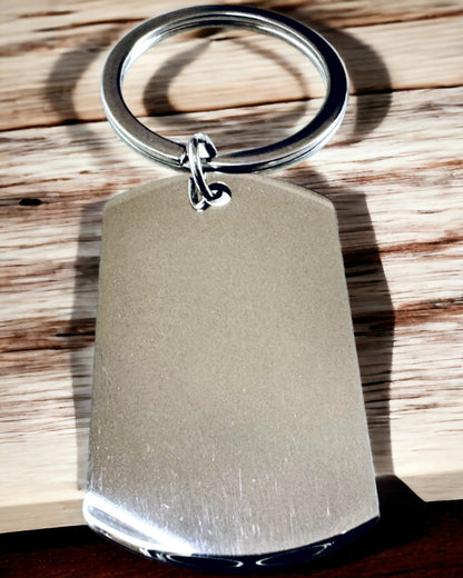 Militaire ID Sleutelhanger "Dog Tag" van RVS – Gepersonaliseerde Gravure