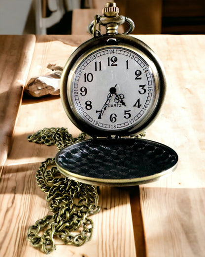 Vintage pocketwatch met personalisatiemogelijkheden - geborsteld goud