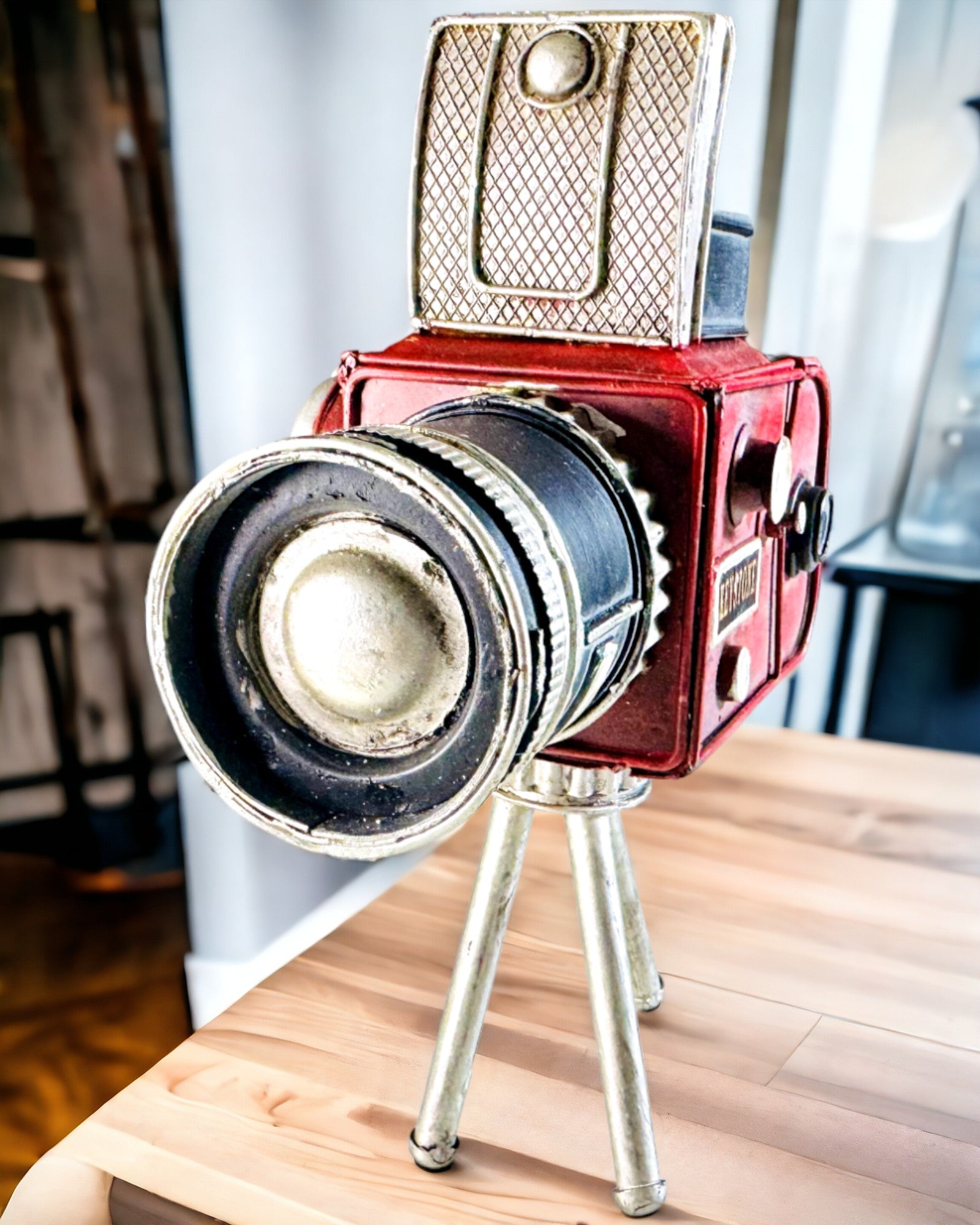 Decoratieve Figuur "Retro Camera Keystone" met Gravure Mogelijkheid