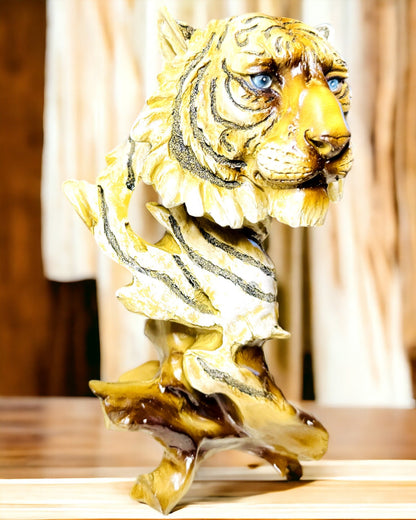 Standbeeld "Tijger Koning van de Jungle" met Graveermogelijkheid, figuur van 29 cm hoog, decoratie voor een cadeau