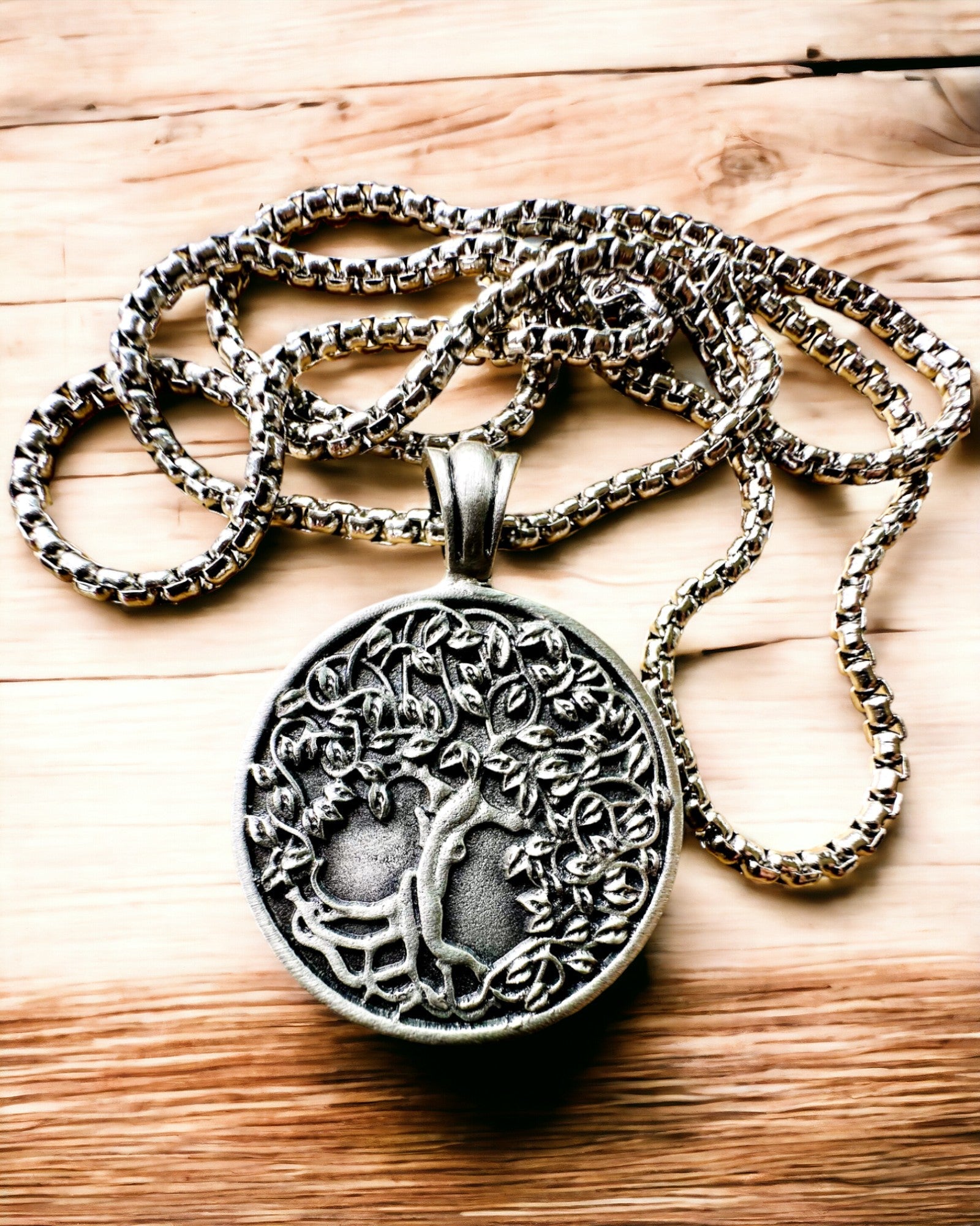 Amulet van de Levensboom met Gravure Mogelijkheid - ketting "Vitaliteit van de Natuur", personalisatie