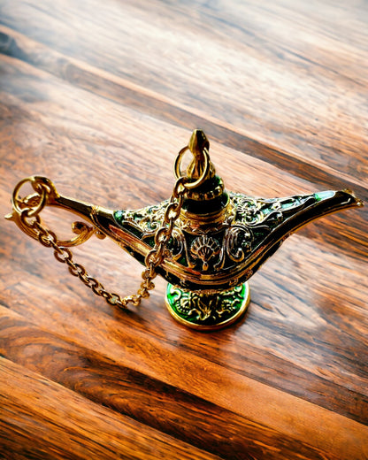 Kleine 4 cm Magische Aladdin Lamp, sleutelhanger, 6 kleurvarianten - Betoverde Herinneringen, personalisatie met gravure