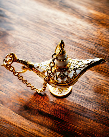 Kleine 4 cm Magische Aladdin Lamp, sleutelhanger, 6 kleurvarianten - Betoverde Herinneringen, personalisatie met gravure