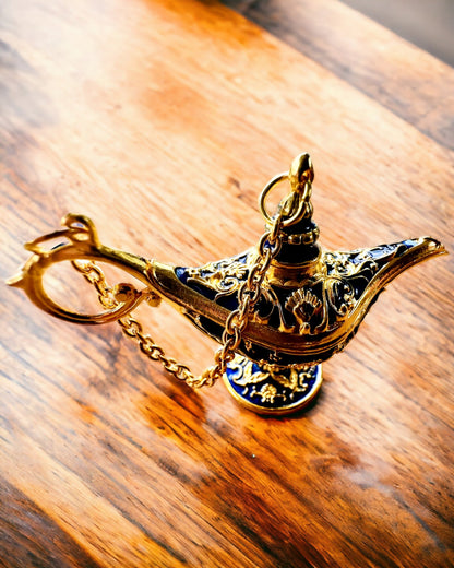 Kleine 4 cm Magische Aladdin Lamp, sleutelhanger, 6 kleurvarianten - Betoverde Herinneringen, personalisatie met gravure