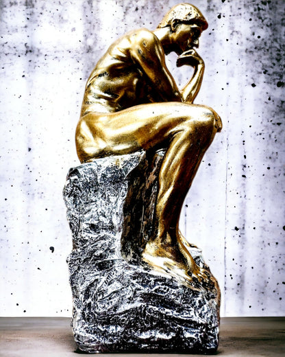 Gouden Denker - Harsfiguur, personalisatie met gravure