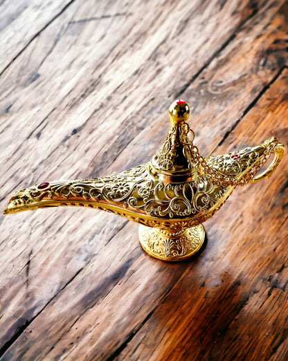 Magische Aladdin Lamp met Graveermogelijkheid - Klassieke Gouden Variant, gevlochten