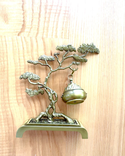 Elegante Metalen Houder Voor Bonsai Wierook - mogelijkheid tot personalisatie met gravure als cadeau