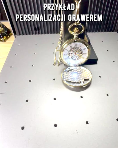 Zakhorloge "Imperial Train", mogelijkheid tot personalisatie met gravure, gouden kleur