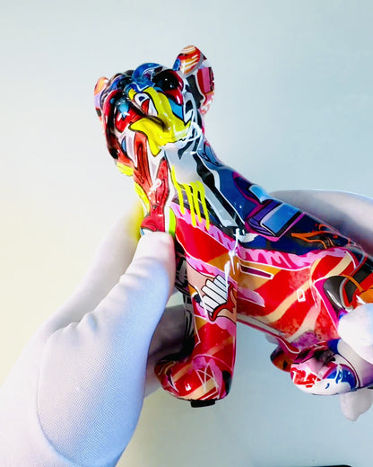 Handgemaakte Franse Bulldog Figurine in Street Art Stijl met Graveermogelijkheid