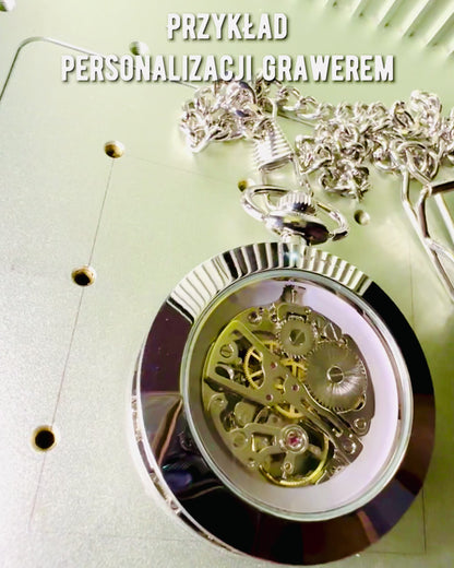 Zilveren Exclusieve Mechanische Retro Stijl Pocketwatch, Waterdicht - Elegant voor Elke Gelegenheid, met gravure