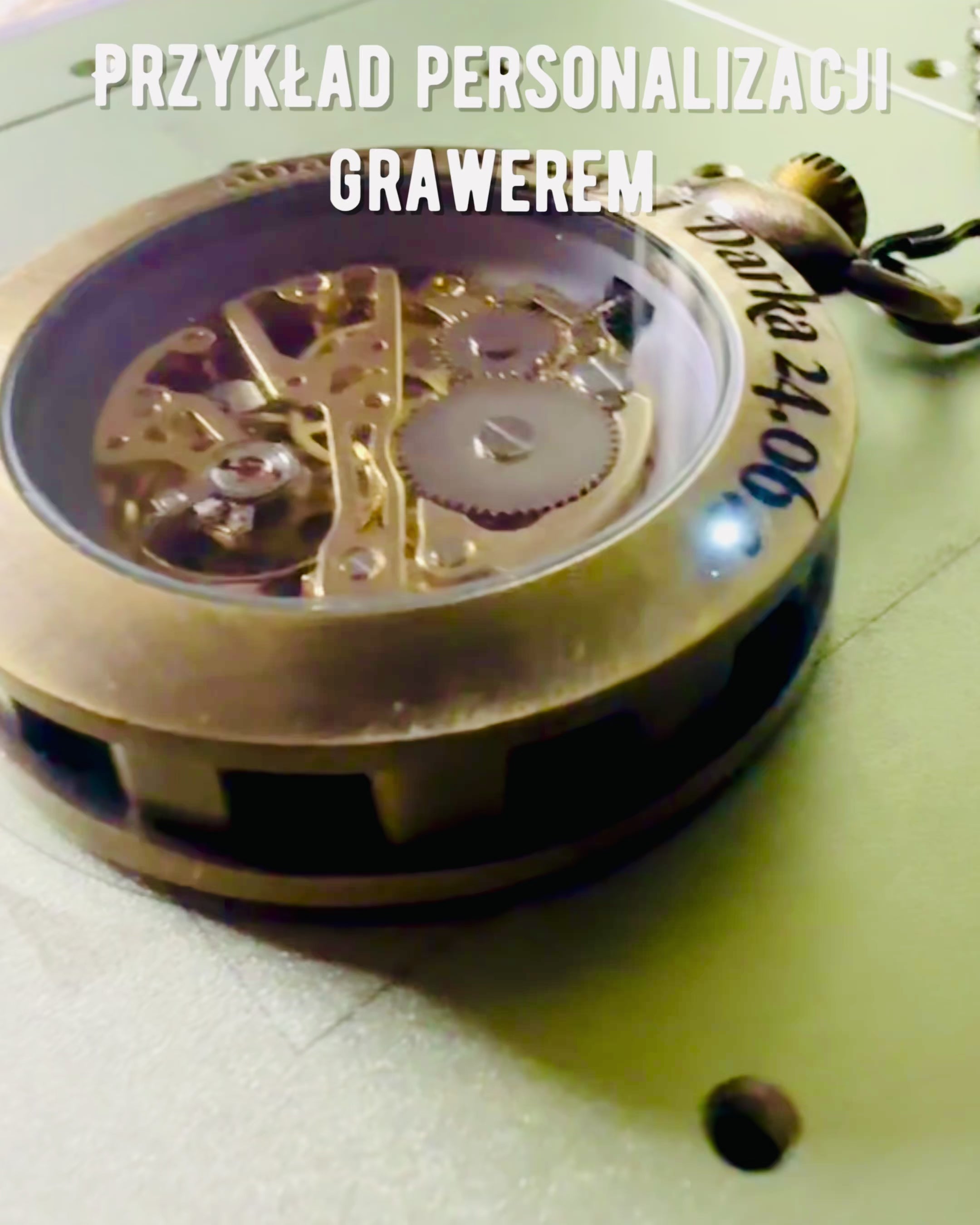 Retro Zakhorloge – Mechanisch, Kleur gesatineerd goud met zwart, Luxe, Waterdicht, P semi-automatisch, personalisatie met gravure